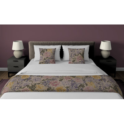 Microfiber Floral Coverlet with Pillowcases Included