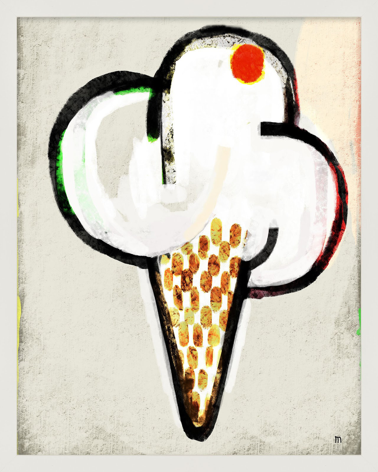 Threat by StudioM, 20" H x 16" W x 1.25" D, White Framed Paper
