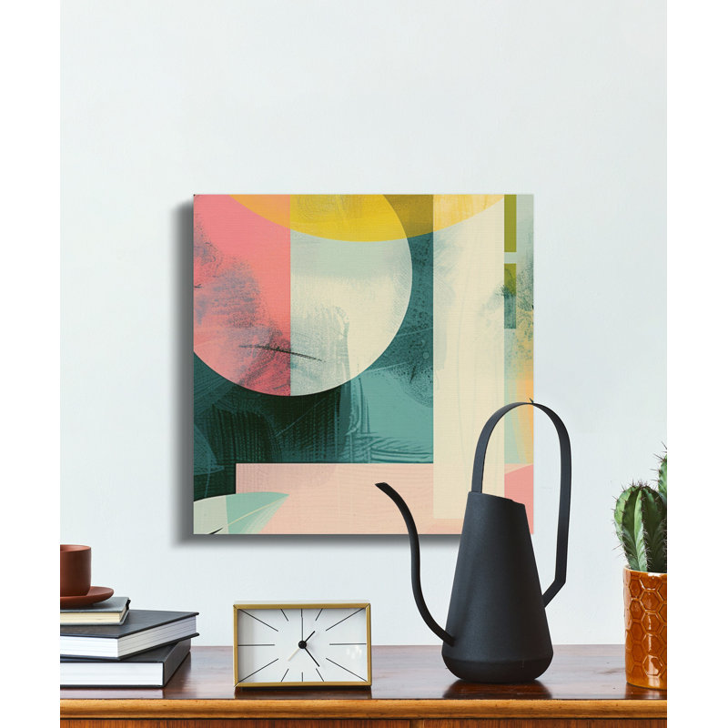 Abstract Geometric Wall Art, Modern Shapes Print, Botanical Wall Decor, Art Print, Canvas Wall Art, Ready to Hang, Home Decor