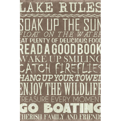«Lake Rules», art textuel sur toile tendue