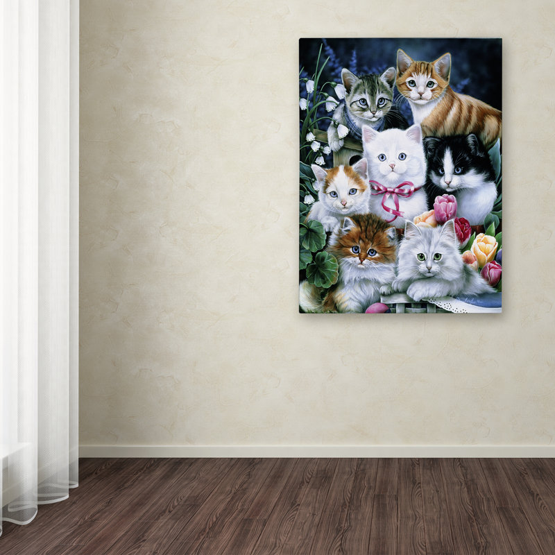« chatons », reproduction d’impression sur toile tendue, H 24 po x l 18 po x P 2 po