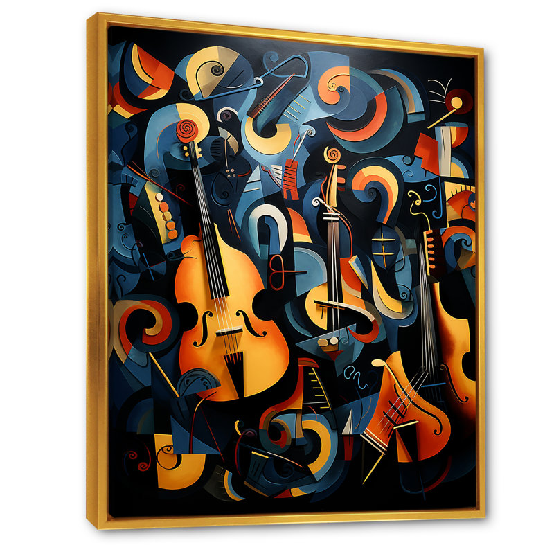 «Blue Music» de Harlem en couleur pastel - art mural Harlem Renaissance, Cadre flottant doré, 44" H x 34" W