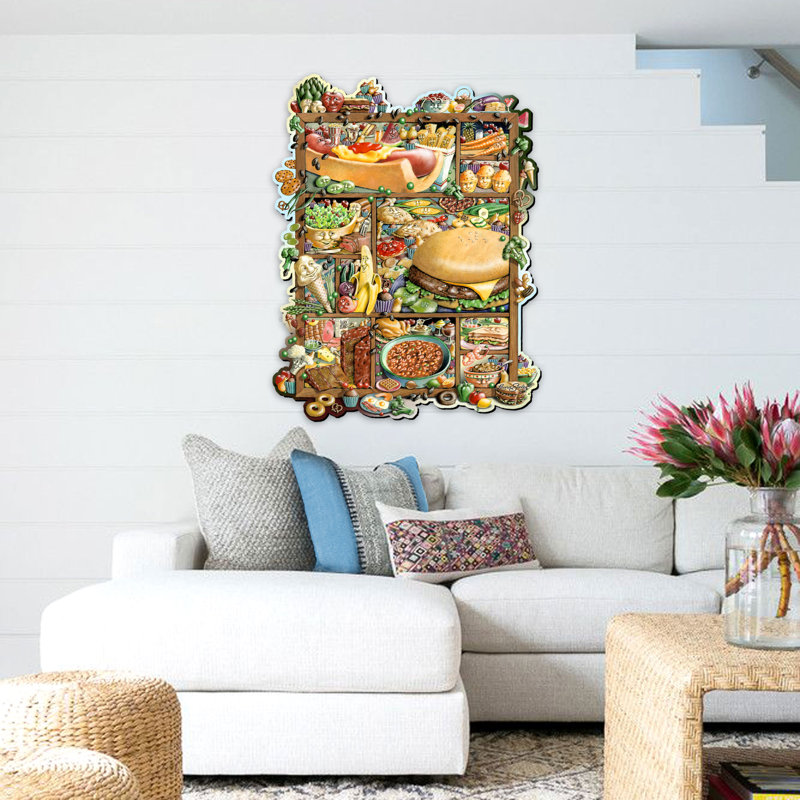 Art mural par Laura Seeley, Art alimentaire fantaisiste, H 22,5 po x l 17,25 po x P 1 po