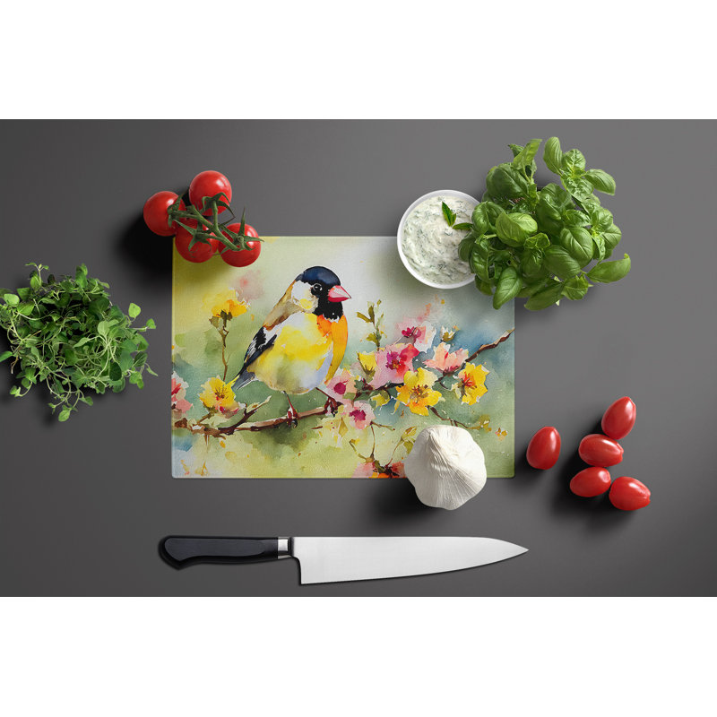 Goldfinch Glass Cutting Board