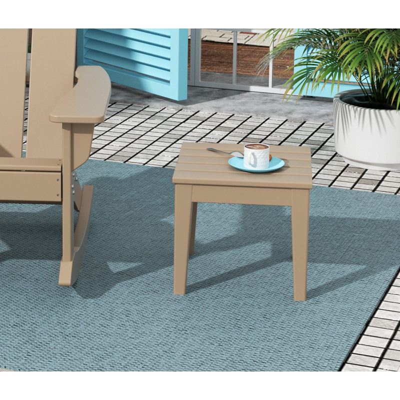 Table d'appoint en plastique Joubert, Bois patiné