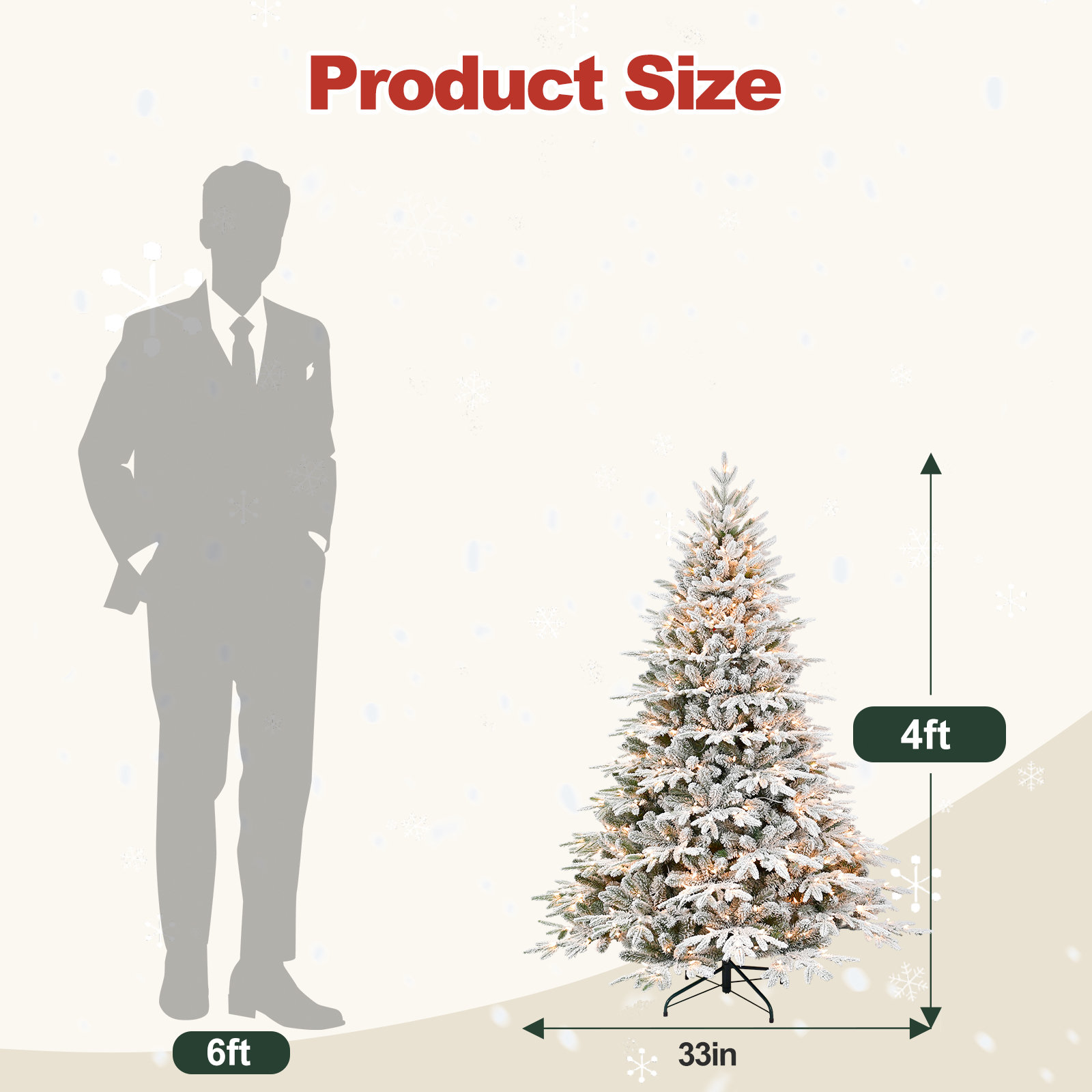 Blue Pre-Lit Spruce Christmas Tree, 4'