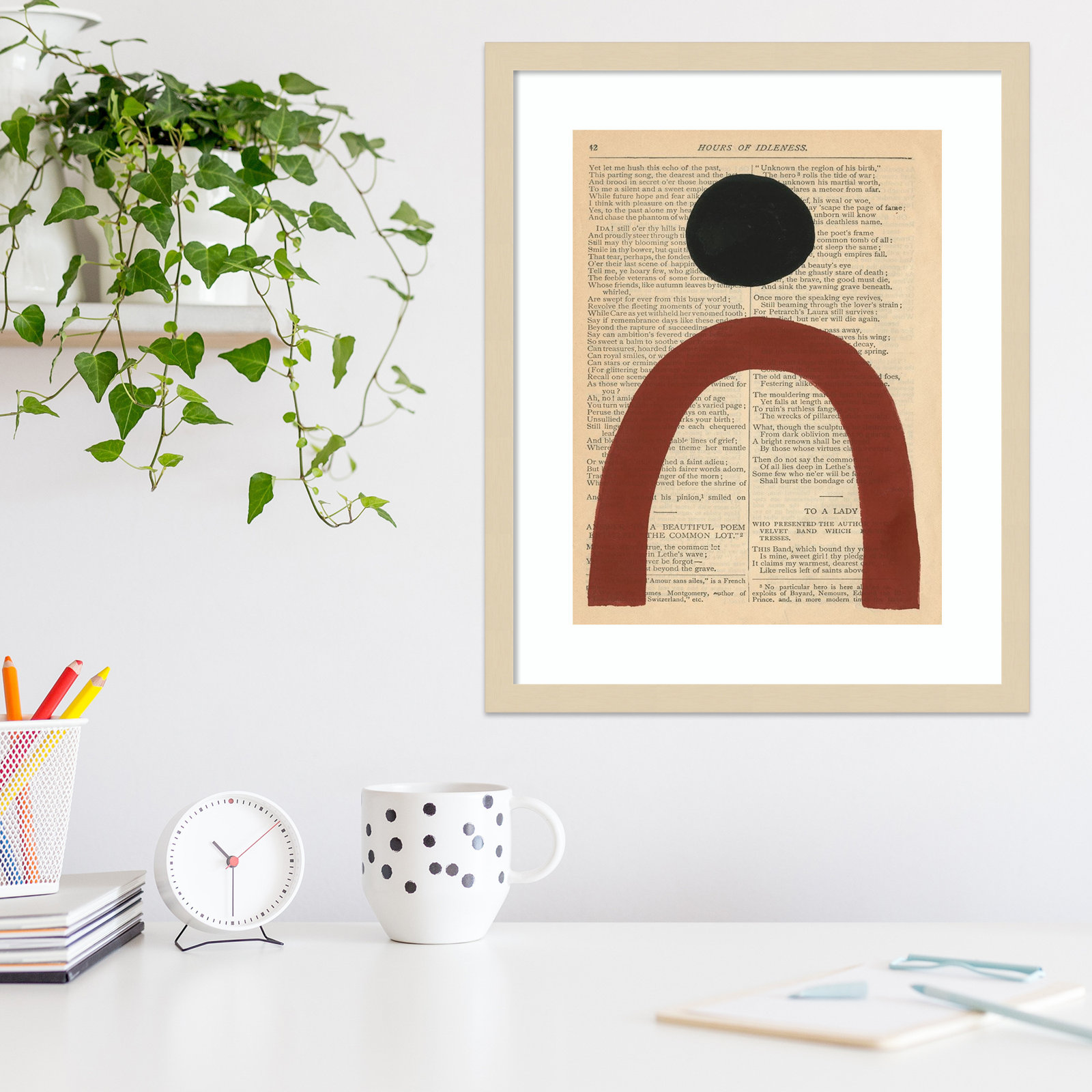 Modern Prose VI by W. Stramel, White Framed Paper, 29.38" H x 23.38" W x 0.88" D