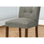 Chaises de salle à manger de 38 po de hauteur pour 2 personnes, rembourrées de gris avec des supports en bois de noyer, 2 chaises modernes pour la chambre et la cuisine, en hauteur, tissu, pieds robustes