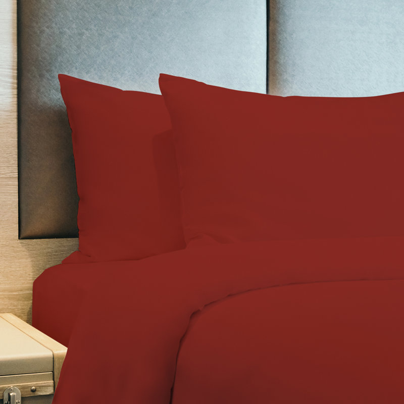 Ensemble de draps en micro-fibre, Bourgogne, Ensemble de draps pour taille de lit grand avec un