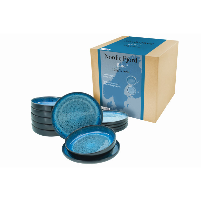 Nordic Fjord Piece Stoneware Dinnerware Set - Service for 4