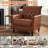 Accent Barrel Chair, Upholstered Faux Leather Club Chair With Nailed Trim, Comfy Reading Armchair For Living Room Bedroom Reception Room Office-1343144088