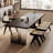 Black Rectangular Solid Wood + Acrylic desk-1966892392