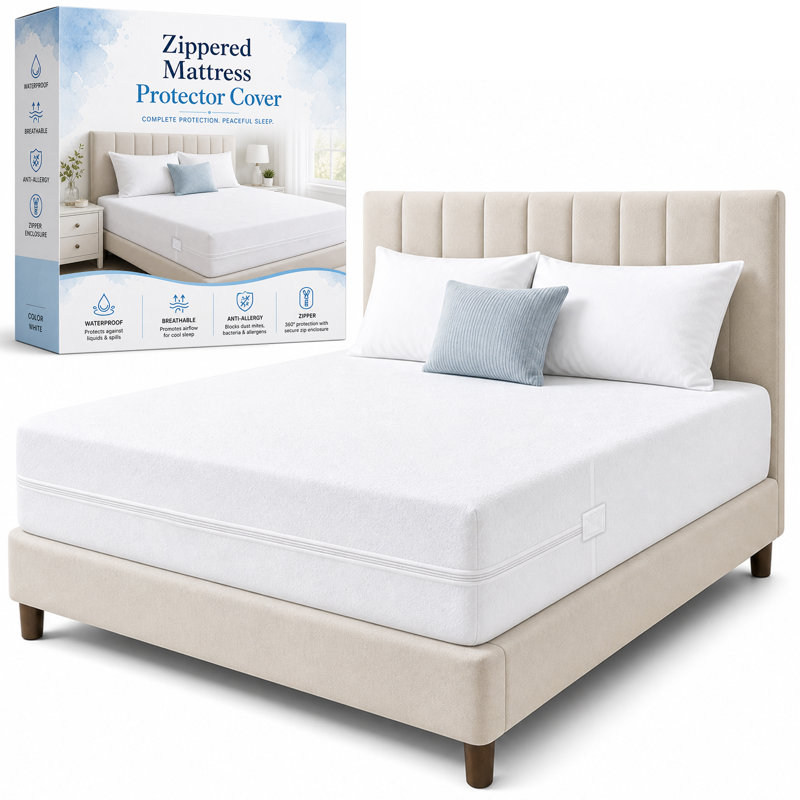 Ultra Soft-Premium Zippered Mattress Protector, Water Proof, Mattress Encasement, Twin, 6" to 9"