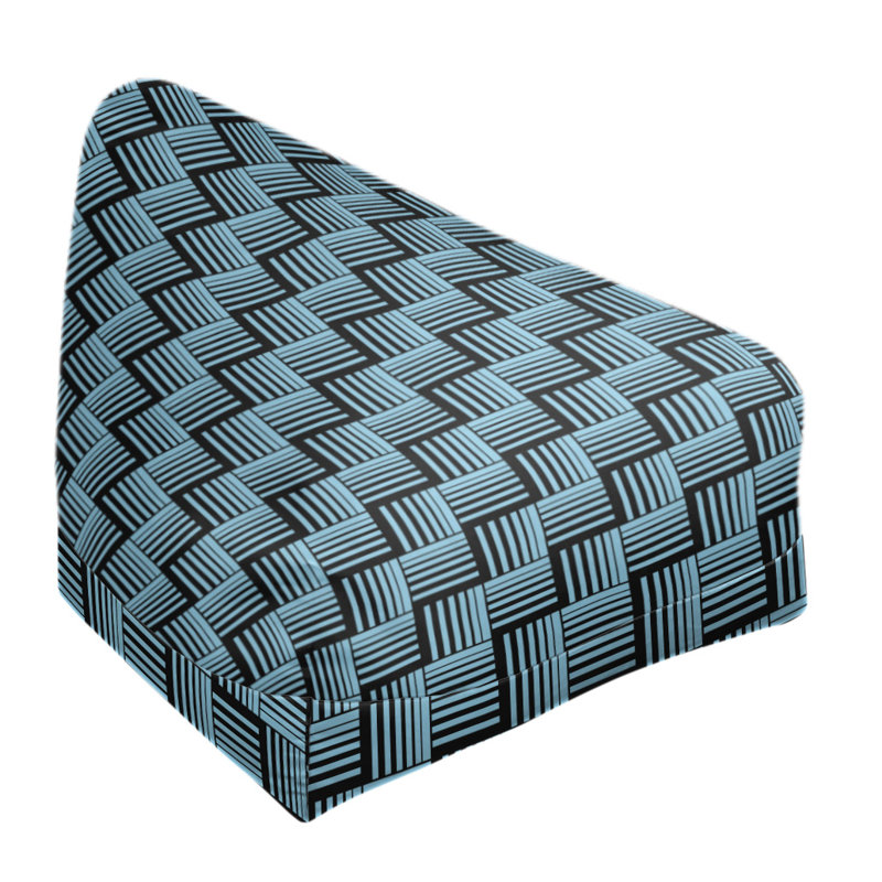 Housse de sac de pois classic basketweave rayures, Bleu sarcelle / blanc, H 38 po x l 42 po x P 29 po, Bourre en polyester