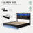 Modern Upholstered Queen Bed, LED Headboard with Charging Station, Quiet Support & Quick Assembly-1504976546-1504976550