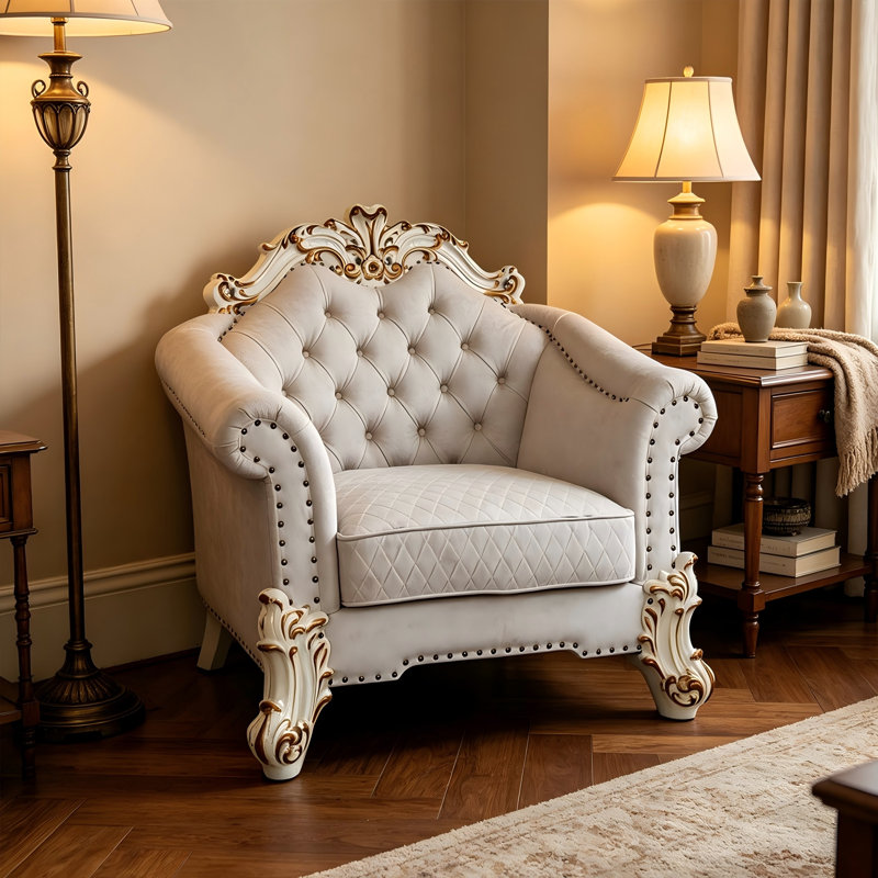 Fauteuil d'appoint blanc ivoire