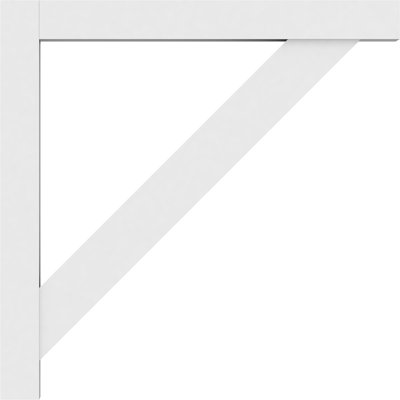 3"W x 36"D x 36"H Standard Traditional Architectural Grade PVC Bracket with Block Ends