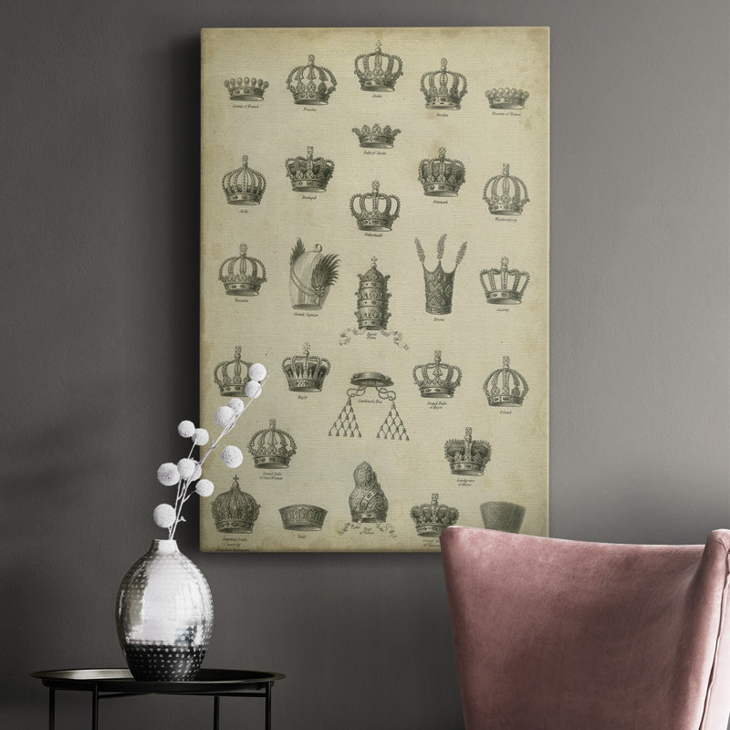 «Heraldic Crowns and Coronets II», impression sur toile tendue, H 18 po x l 12 po x P 1 po