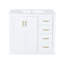 Meuble-lavabo Nassau de 36 po avec lavabo en céramique, glissière de tiroir en bois massif et charnières, rangement spacieux, couleur blanche, style moderne, cadre facile à assembler, espace de rangement, motif rainuré unique-121074544