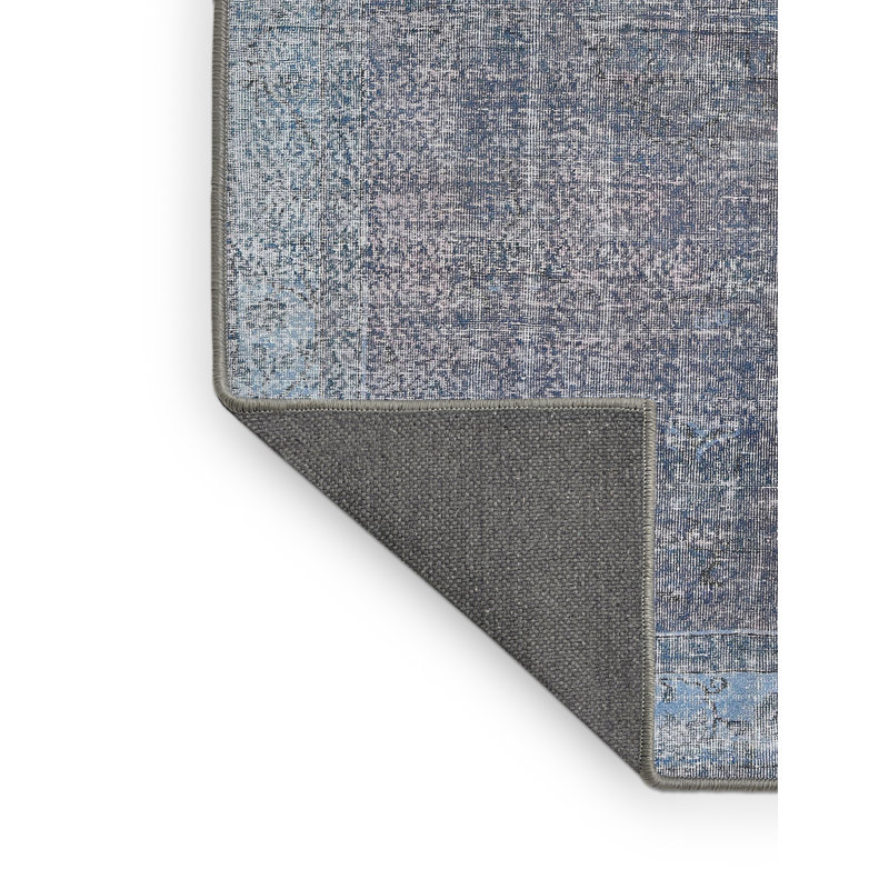 Tapis traditionnel bleu clair / gris, Rectangle 2 pi x 4 pi
