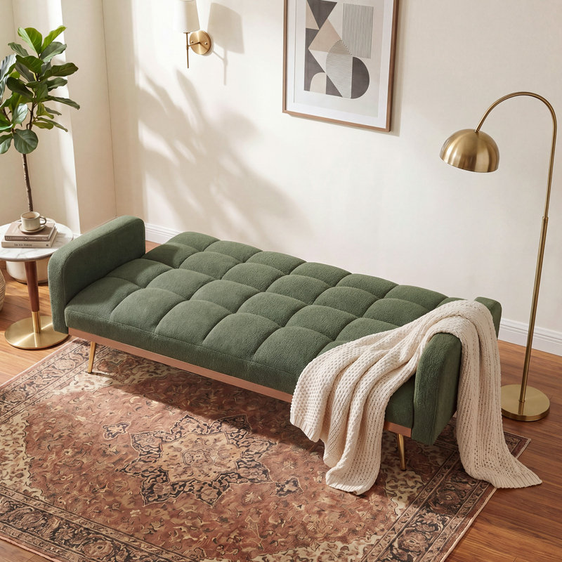 Lit ajustable en molleton doux avec coussin moelleux, Green