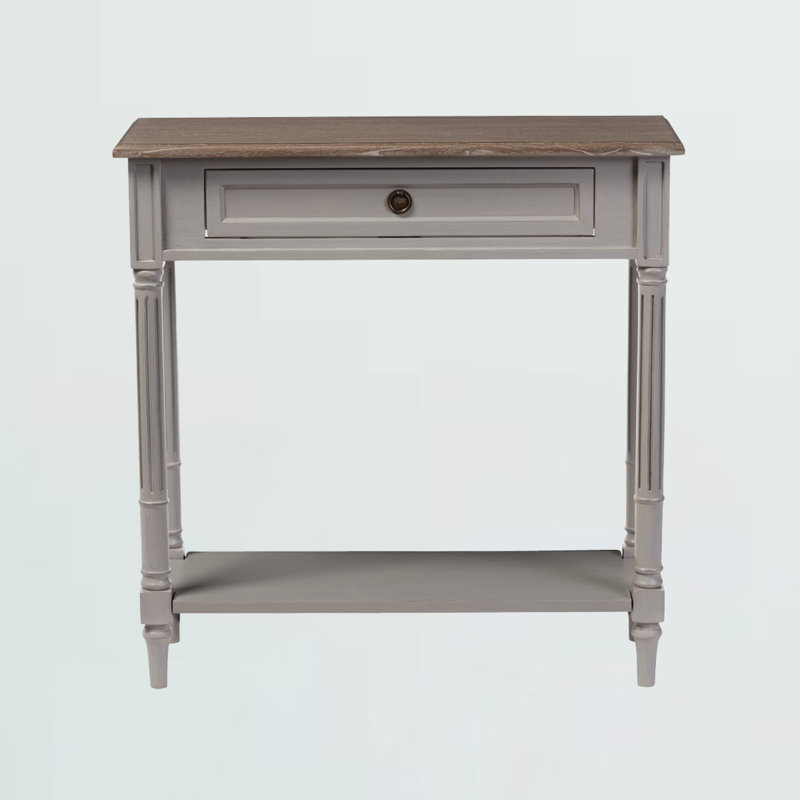 Alora Beveled-edge Top Console Table in Grey Two-tone, 31'' H X 31'' W X 12'' D