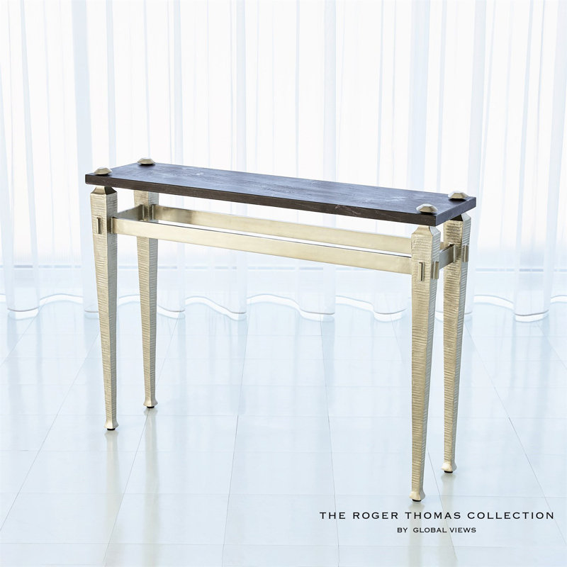 Roman Console, Black Top/Nickel Plated Base