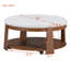 Grande table basse moderne avec repose-pieds rond moderne, repose-pieds capitonné surdimensionné à 2 niveaux, table de salon-794222507