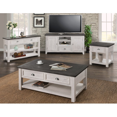 Holliman 3 Piece Solid Wood Coffee Table Set