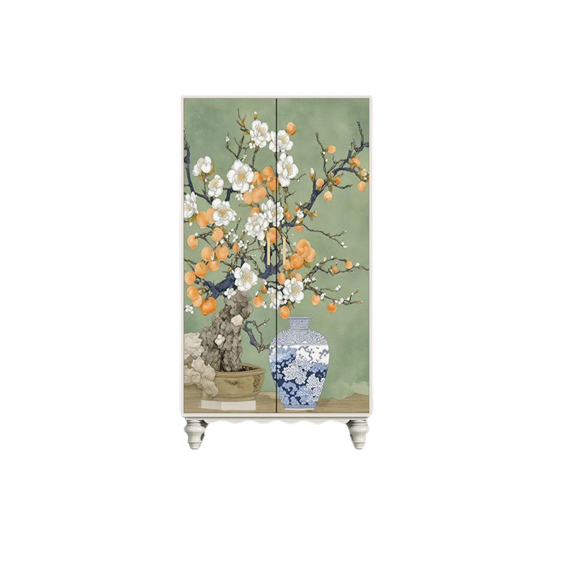 Garde-robe moderne pour chambre double, Vert / blanc ivoire
