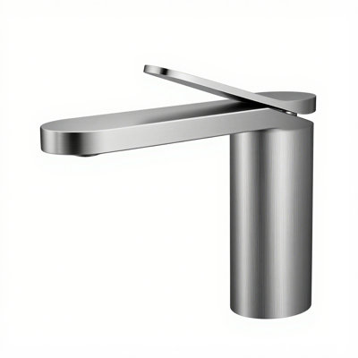 5.7" Solid Brass Single Handle Single Hole Bathroom Sink Faucet With Optional Drain Assembly