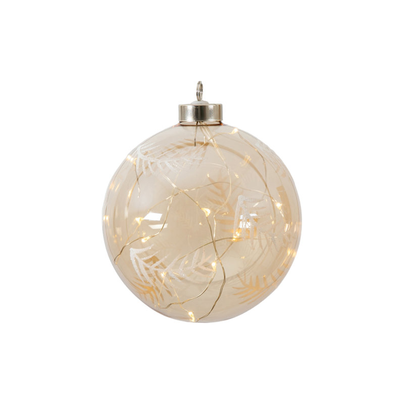 14cm Glass Lighted Ball Ornament