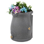 Good Ideas 50 Gallons Plastic Drainable Dual Overflow Planter Rain Barrel