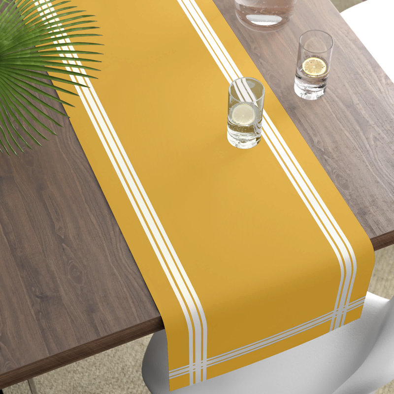 Chemin de table Choteau, 90 po x 16 po, Jaune