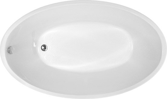 Carli 60'' L Soaking Bathtub, White, Polished Chrome