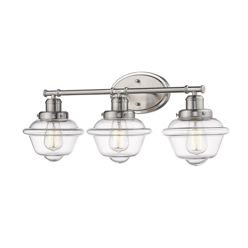 Éclairage de salle de bain à intensité variable 3 lumières Flaxton, Nickel satiné
