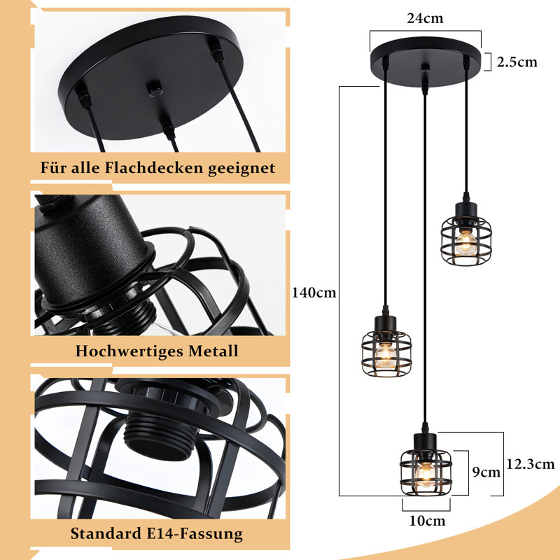 3 - Light Stainless Steel Bell Pendant