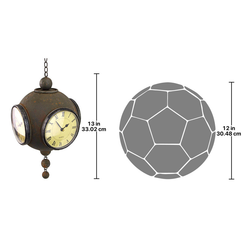 Kaira Four Sided Hanging Spherical Wall Clock