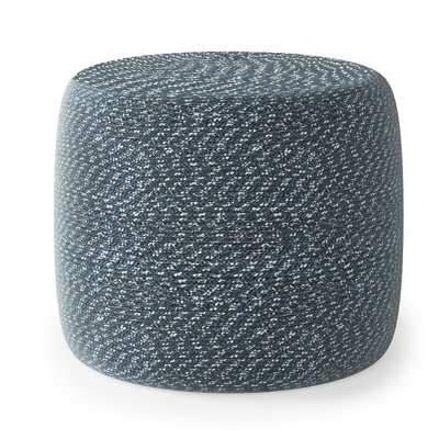 Bayley - Round Braided Pouf - Aegean Blue 