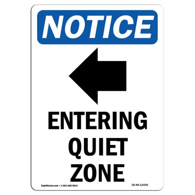 Entering Quiet Zone Sign with Symbol