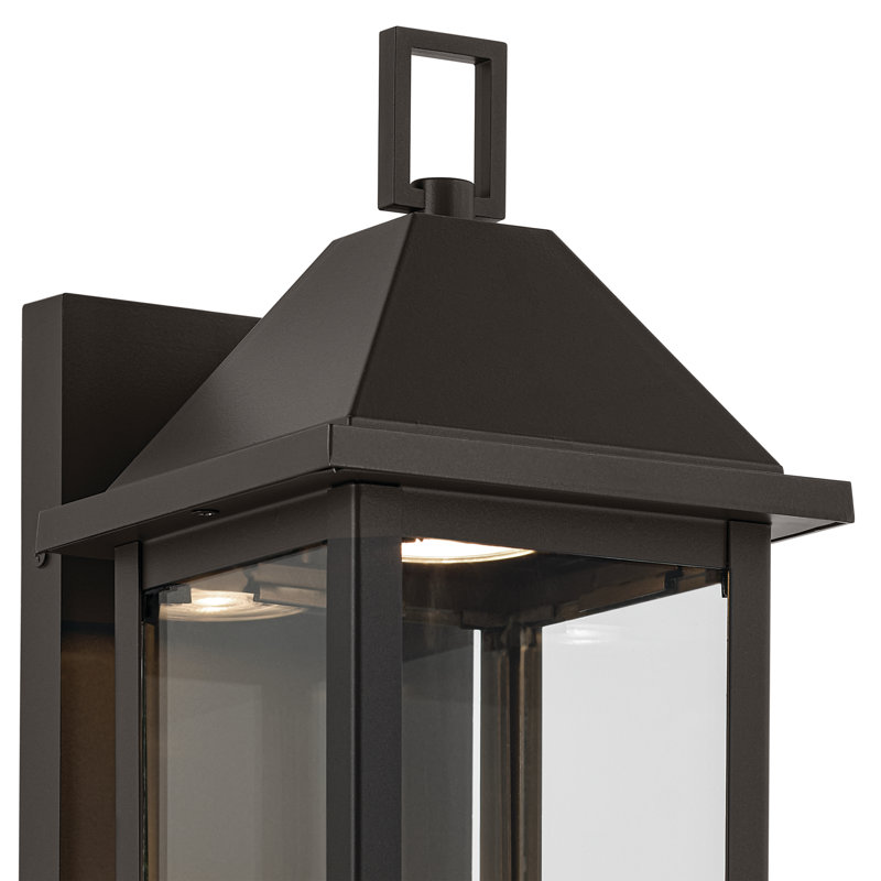 14" 1-Light Outdoor DarkSky Wall Light with Clear Glass, 14" H x 5.75"W x 7" D, Bronze