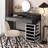 47.24"Black vanity with mirror and stool