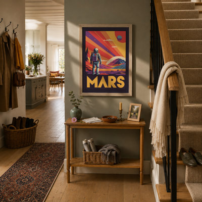 Postcard from Mars Retro - Framed Print