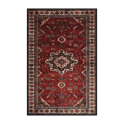 Tapis persan noir lavable à la machine