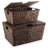 Casafield Water Hyacinth Nesting Storage Baskets with Lids (Medium and Large)
