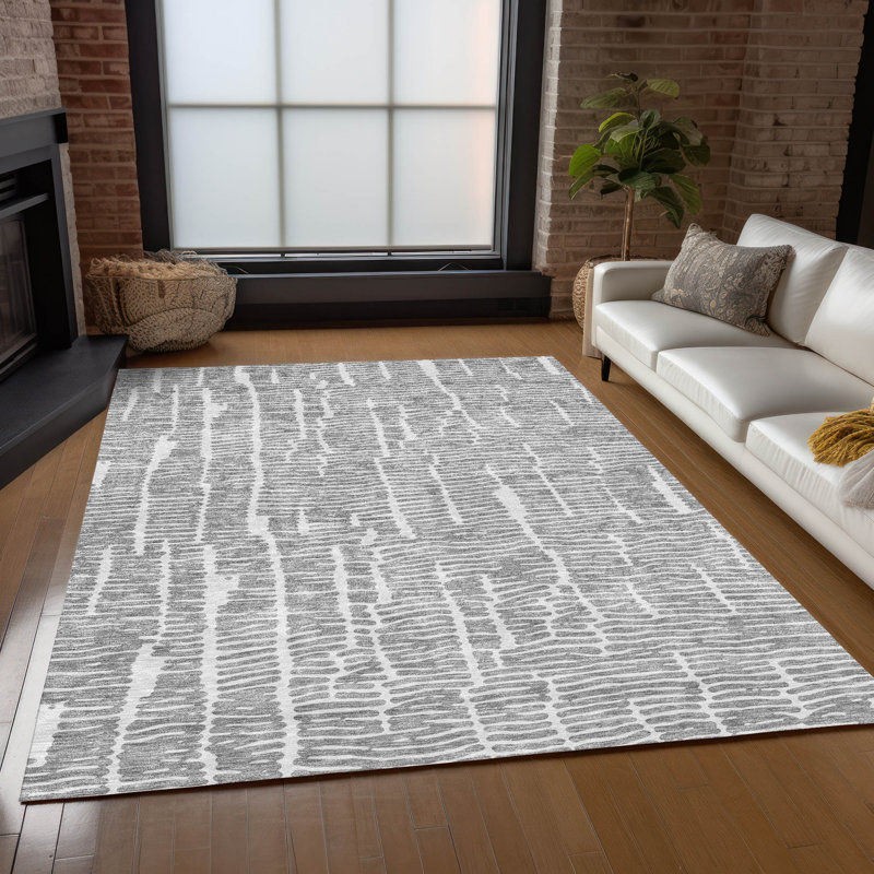 Malchow Washable Abstract Indoor / Outdoor Rug, Rectangle 9' x 12'