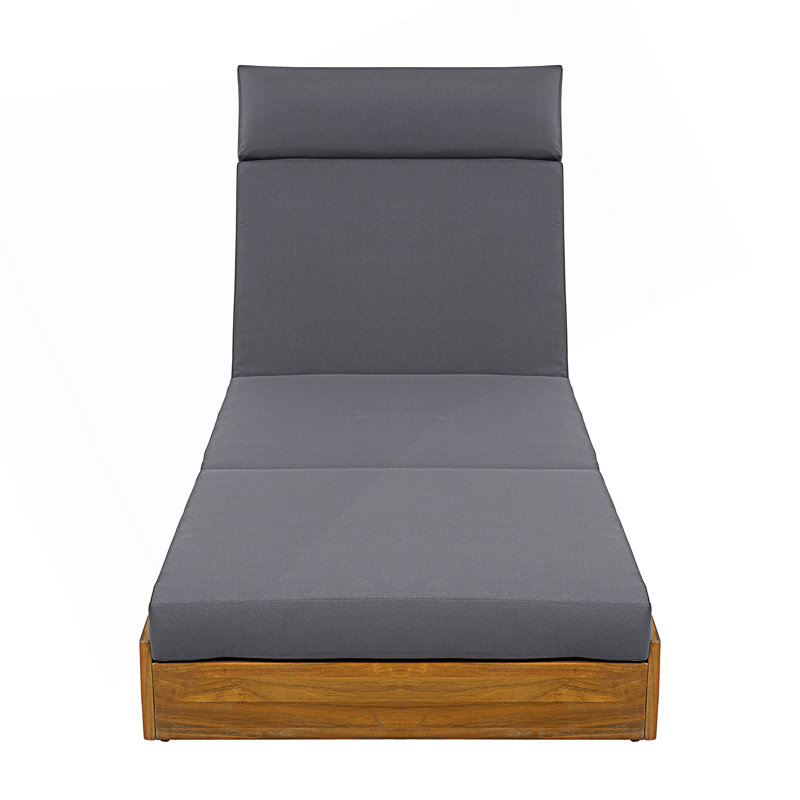 Ensemble de méridienne avec appui-tête et coussin de détente résistant à l'eau (3 fois et 4 pouces), Gris foncé