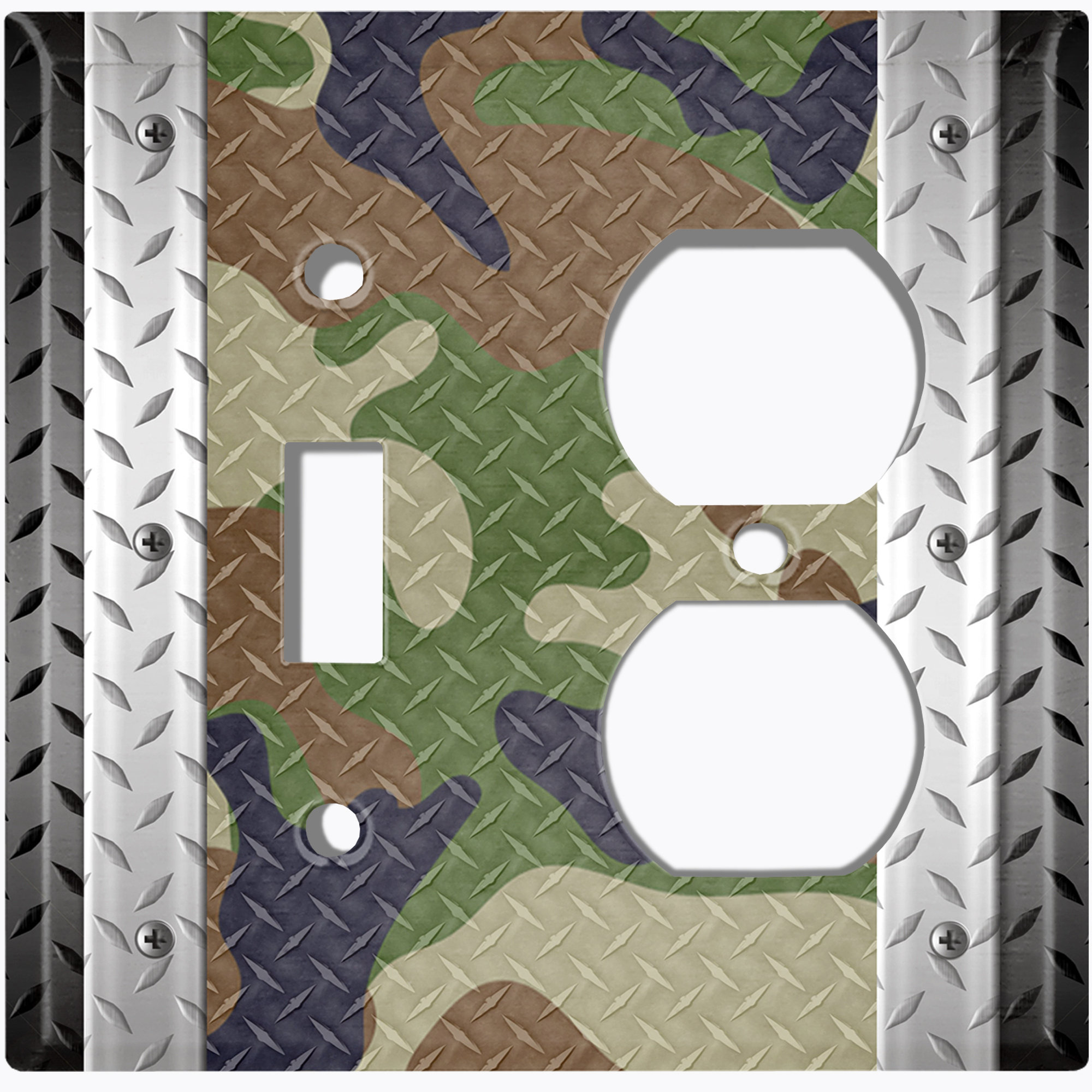 WorldAcc Camo Metal Light Switch Plate Outlet Cover (Multi Camouflage ...