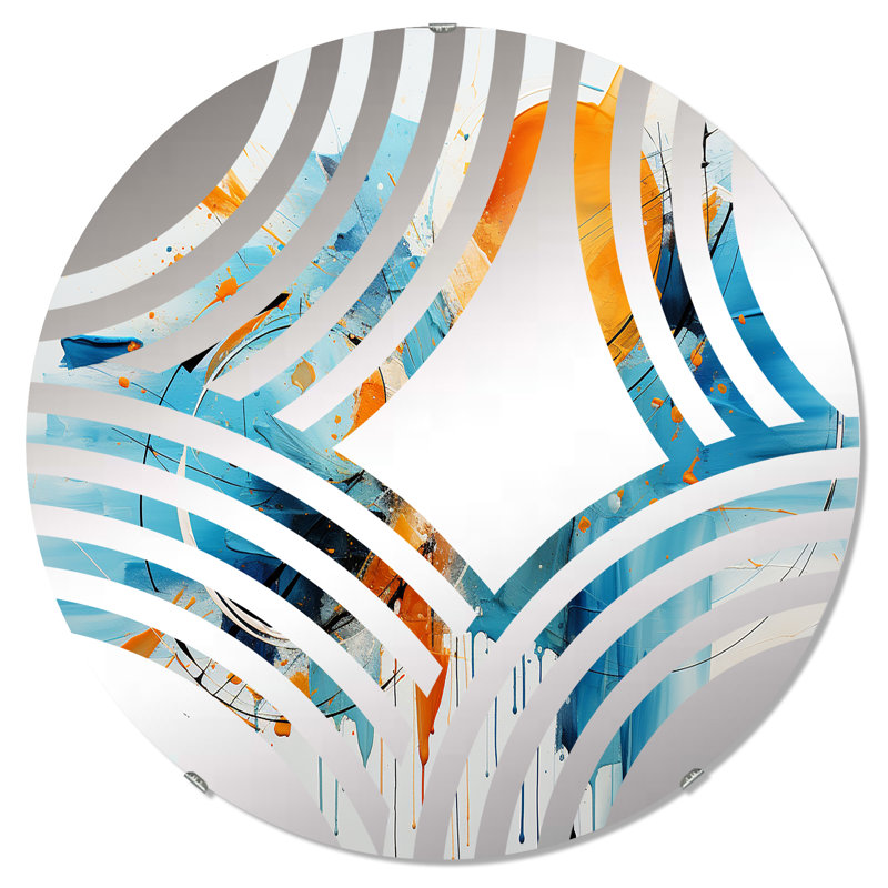 Collage Fusion VI - Cercle de miroir décoratif Baptist Fan, 23,6 po x 23,6 po