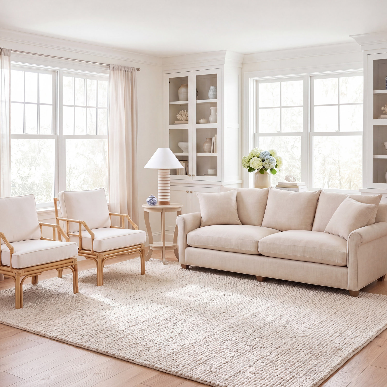 Stanwick Handmade Bleach Rug, Rectangle 8' x 10'